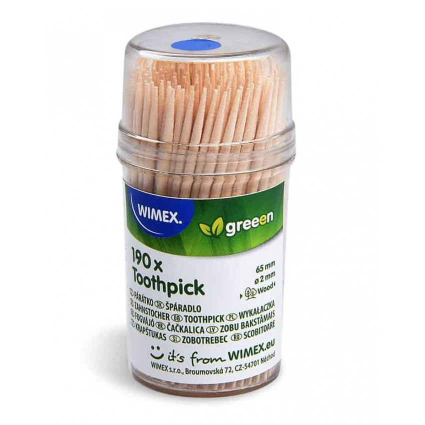 12x Špáradlá drevené Ø2 x 65 mm v tégliku 190 ks 12x Špáradlá drevené Ø2 x 65 mm v tégliku 190 ks