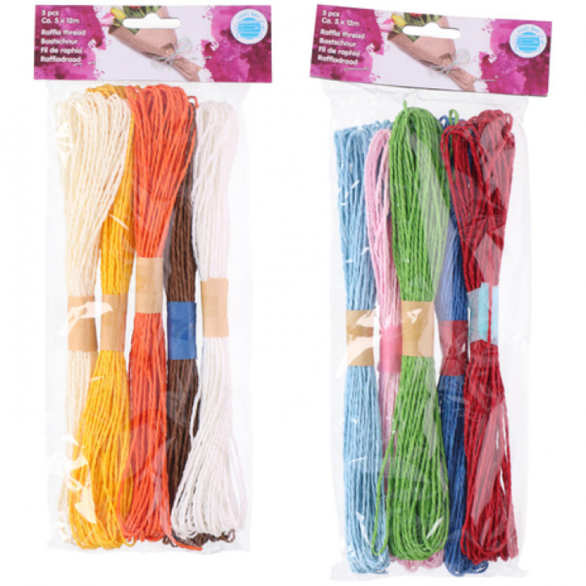 Raffia šnúrky 12m 5 ks Raffia šnúrky 12m 5 ks