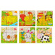 Drevenné kocky puzzle farma 9 ks Drevenné kocky puzzle farma 9 ks