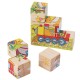 Drevenné kocky puzzle vozidlá 9 ks drevené hračky, drevené hračky, abeceda, pre najmenších