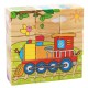 Drevenné kocky puzzle vozidlá 9 ks rajhračiek, do škôlky, hračky pre deti