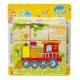 Drevenné kocky puzzle vozidlá 9 ks zaujímavé darčeky, pre deti, vianočné, vkladačka