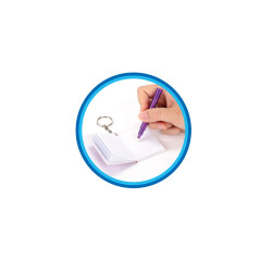 Tajné písanie: blok+UV lampa na kľúčenke s tajným perom