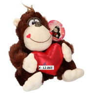Plyš opica so srdiečkom, na valentína